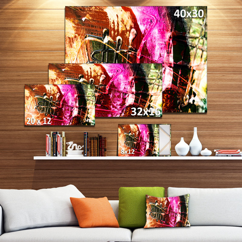 « structure abstract », reproduction d’impression sur toile tendue encadrée, H 16 po x l 32 po x P 1 po