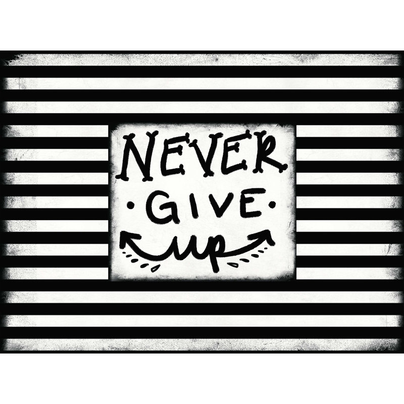 Never Never Up Grunge Stripe - Impression sur toile tendue, H 12 po x l 16 po