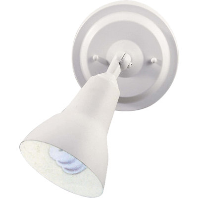 1-Light White Indoor or Outdoor Convertible Flood Light Security Light Wall Mount or Flush Mount Ceiling Fixture