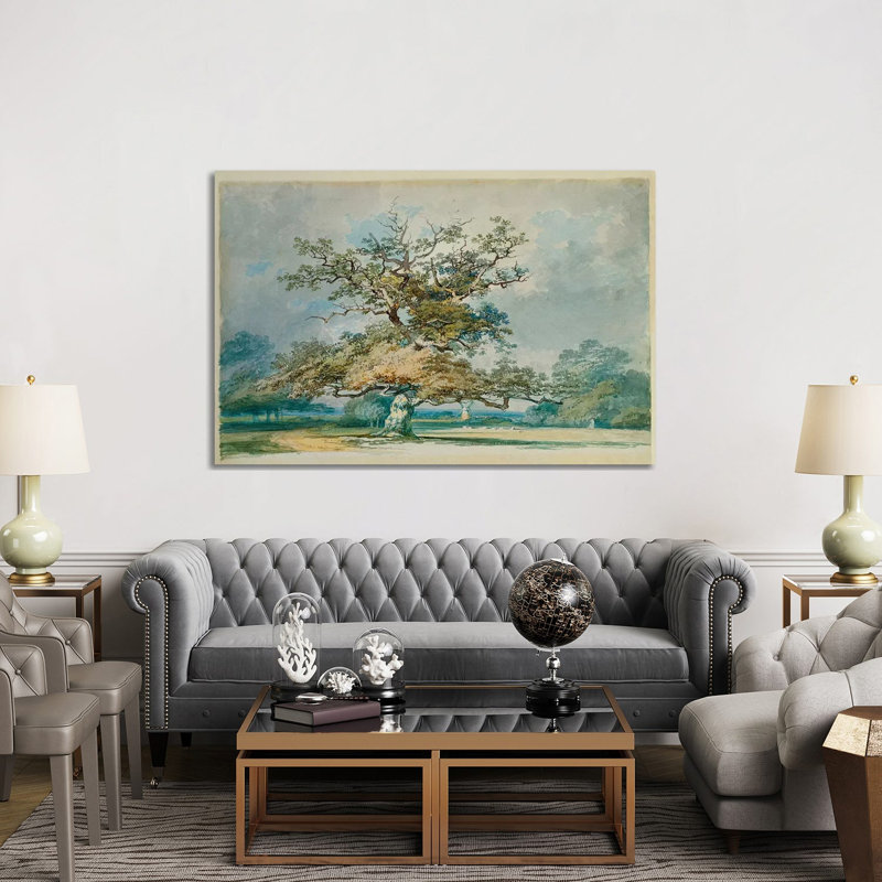 Un paysage avec un vieux chêne - Giclée sur toile tendue avec châssis, H 40 po x l 60 po