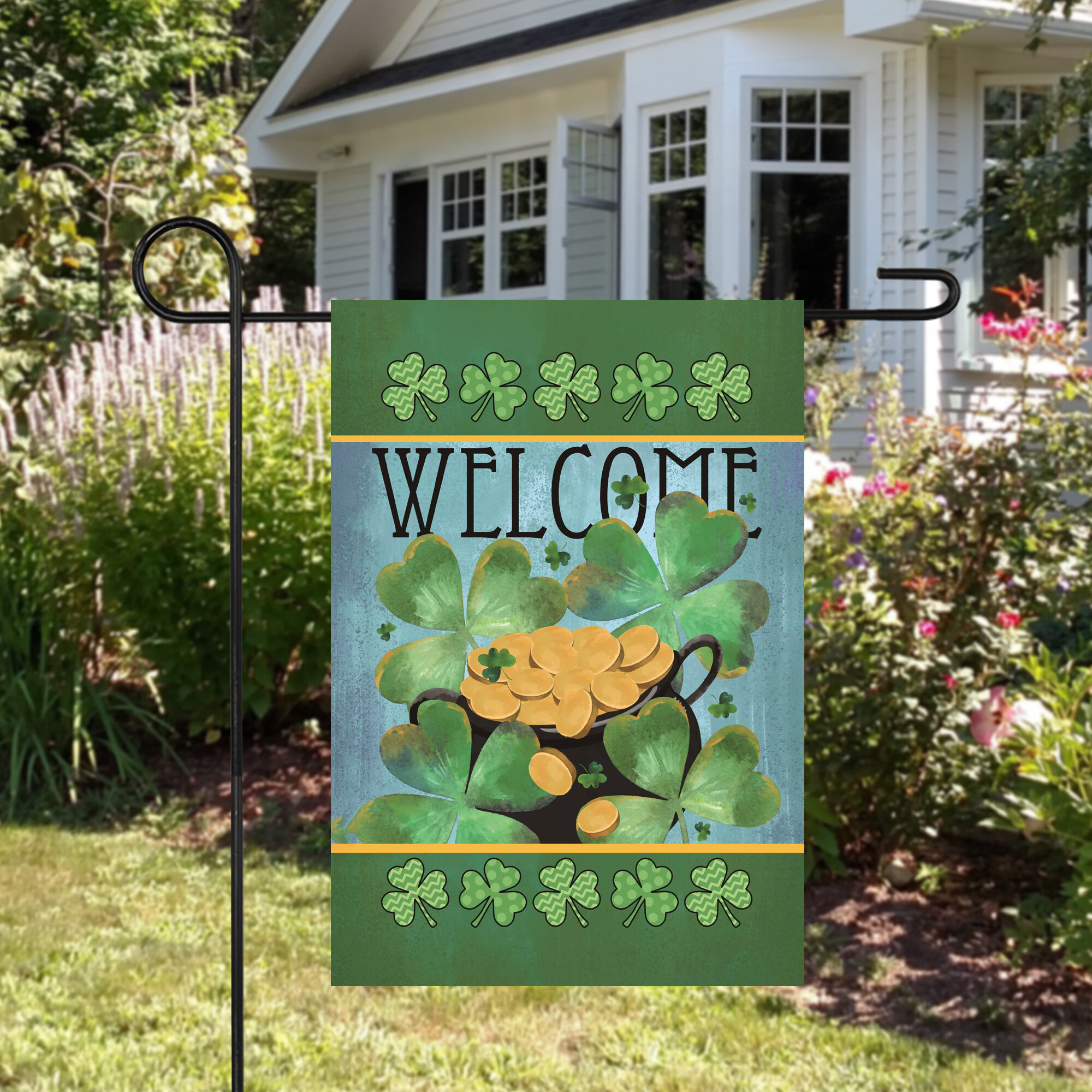 Northlight Welcome Pot of Gold Outdoor Garden Flag 12.5