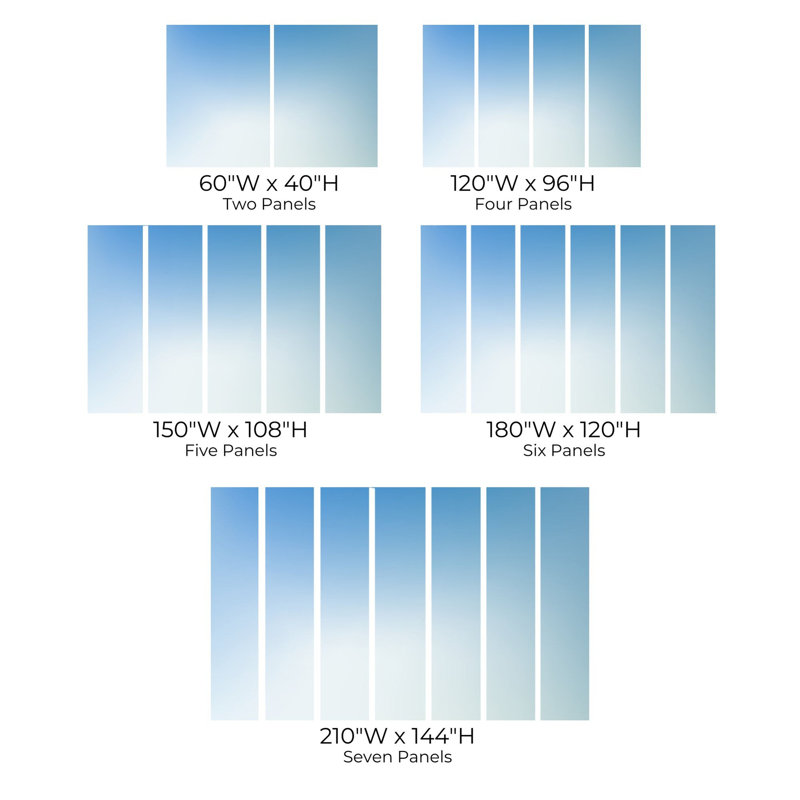 Papier peint de qualité supérieure - ciel dégradé bleu, L 96 po x l 120 po