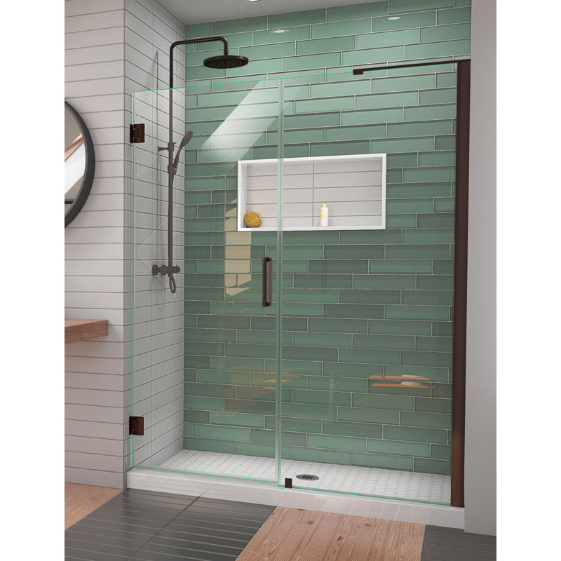 DreamLine Unidoor-LS 54 - H 55 po x H 72 po sans cadre porte de douche en bronze huilé, Bronze, 55"