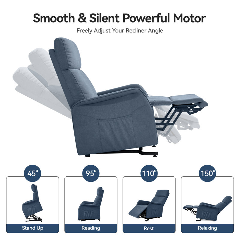 Fauteuil inclinable électrique avec chaleur et massage Petite, Marine