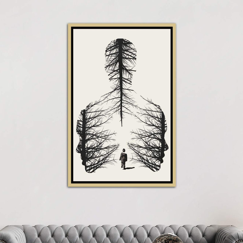 "the walk" par décor¡ niel taylor-impression sur graphiques, H 60 po x l 40po x P 1,5 po, Toile encadrée d'or