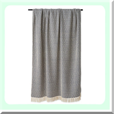 CozyFarm Rustic Diamond Woven Throw Blanket, 50x60, French Blue