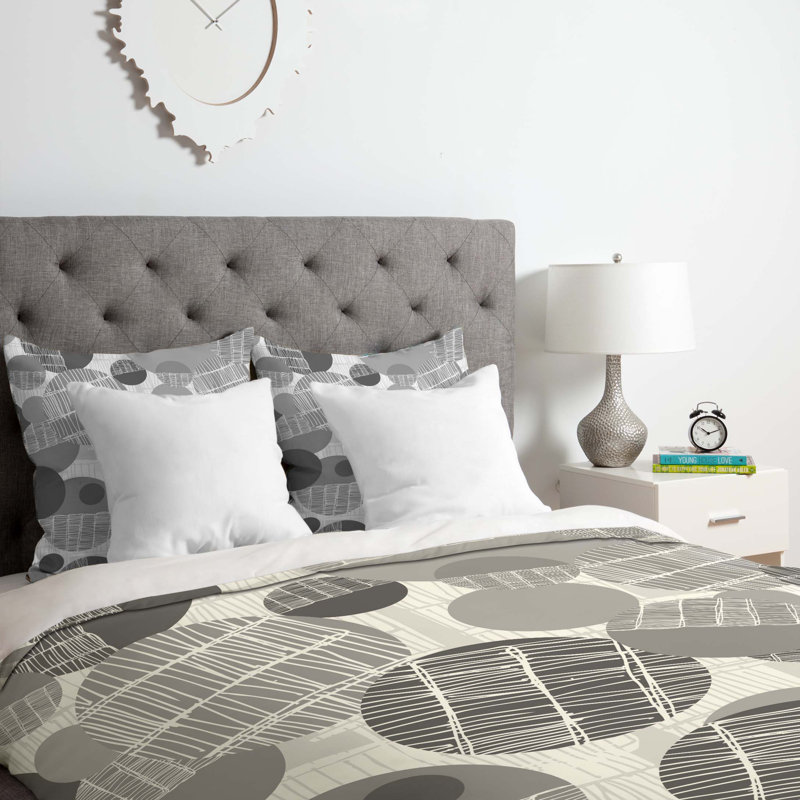 Rachael Taylor Polyester Geometric Shapes Duvet Cover, Twin/Twin XL Duvet Cover + 1 Standard Sham, Gray