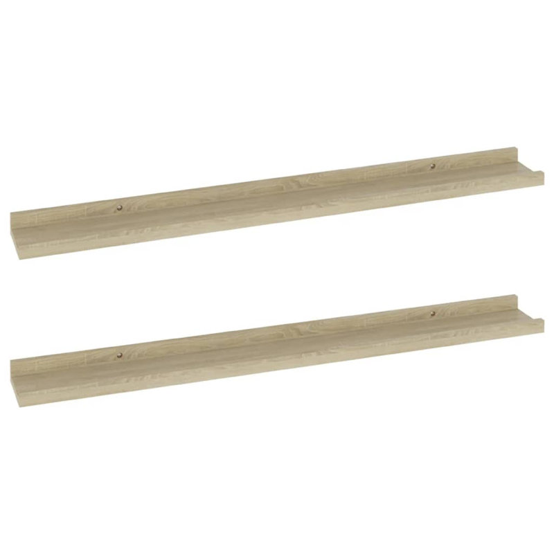 Ensemble de tablettes murales flottantes décoratives murales de 2, 31 pouces, chêne brun Sonoma