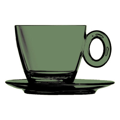 Polycarbonate Tea Cup with Saucer - 12 Pieces -