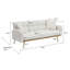 Classic Teddy Fabric Upholstered Convertible Futon Sofa Bed with 2 Throw Pillows-921453883