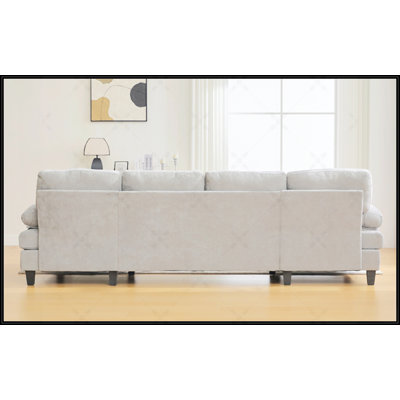Canapé modulaire en U avec méridiennes doubles, poches de rangement et coussins d'accoudoirs pour un confort de salon spacieux