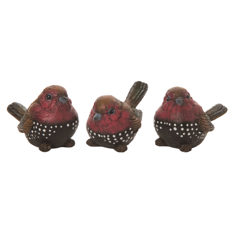 Small Pink Throated Twinspot Set of 3 Spring Home Decorations