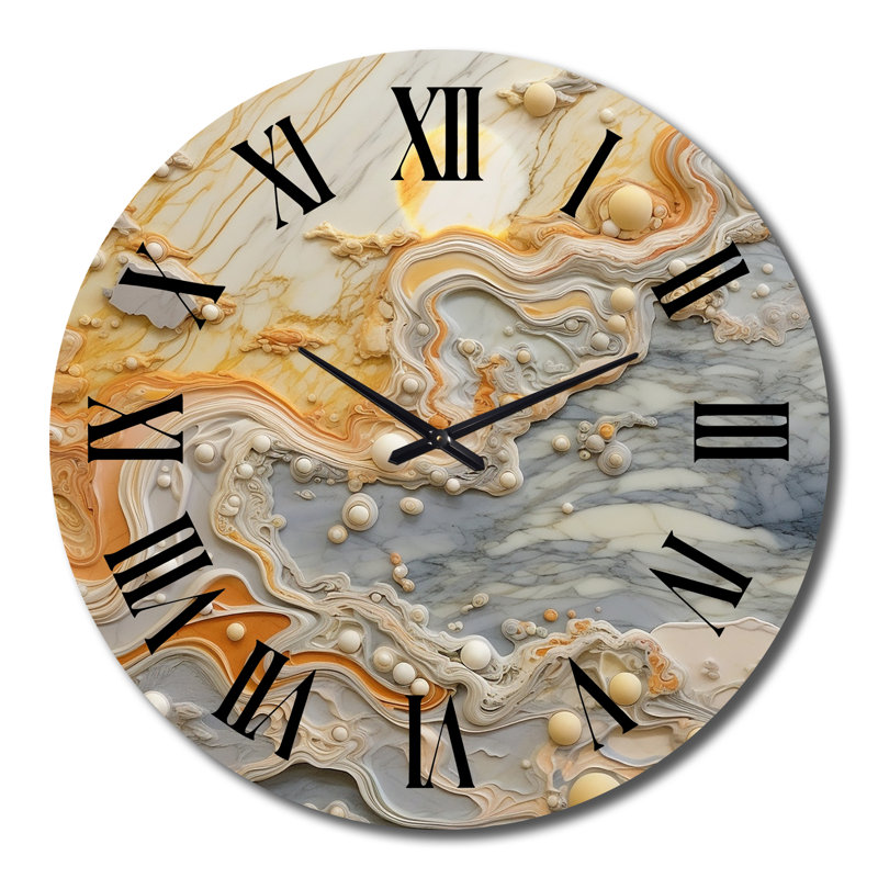 Horloge murale crème en métal, Très grand