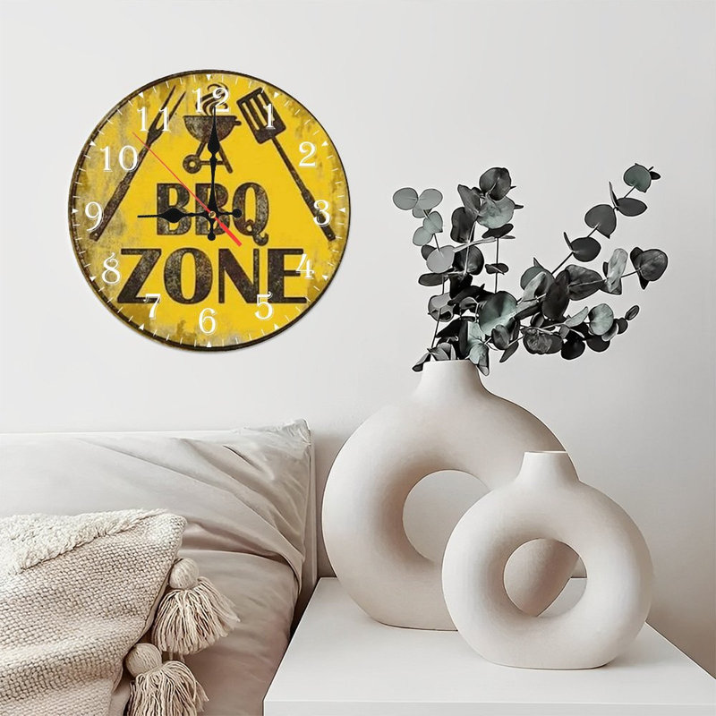 Horloge murale en bois 10 po, mouvement silencieux, à piles (piles AA non incluses), décor artistique, parfait pour les décorations