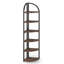 Étagère de coin 71,65 po de hauteur à 6 niveaux brun rustique, bibliothèque d'angle pour petit espace, support pour plante, salon, bureau