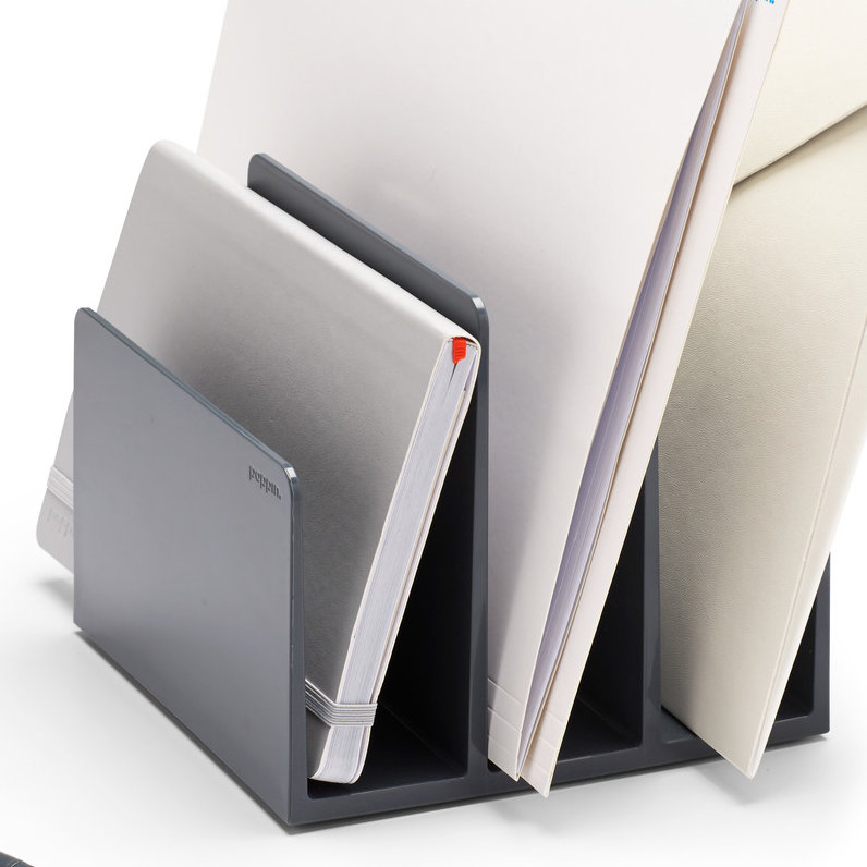 Plastic File Organizer, Dark Gray