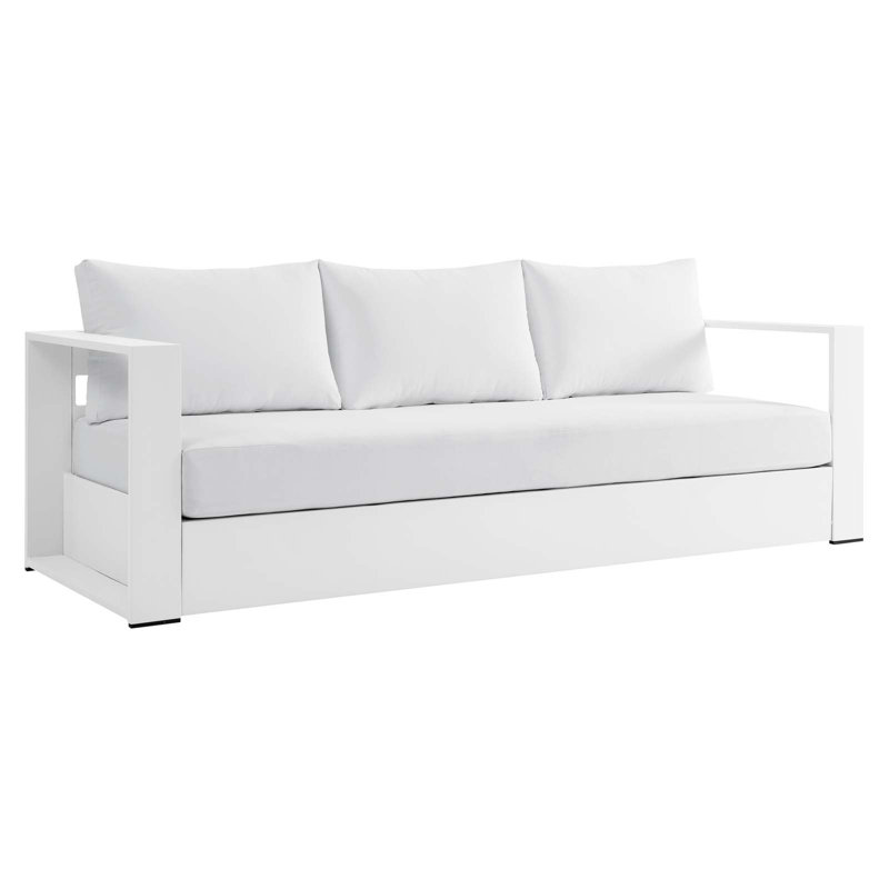  Canapé d'extérieur en aluminium thermolaqué Tahoe, Blanc, Blanc