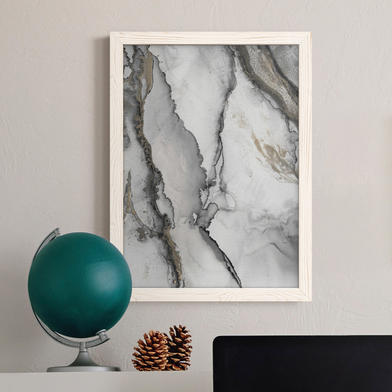 «Abstract Ink Fantasy I» - reproduction de cadre photo, H 43,5 po x l 31,5 po, Toile avec cadre blanc, Pas de tapis
