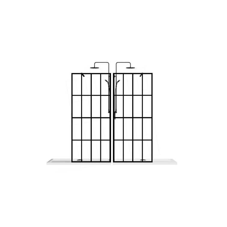 46" X 72" Shower Screen Walk-In Wet-Room Black