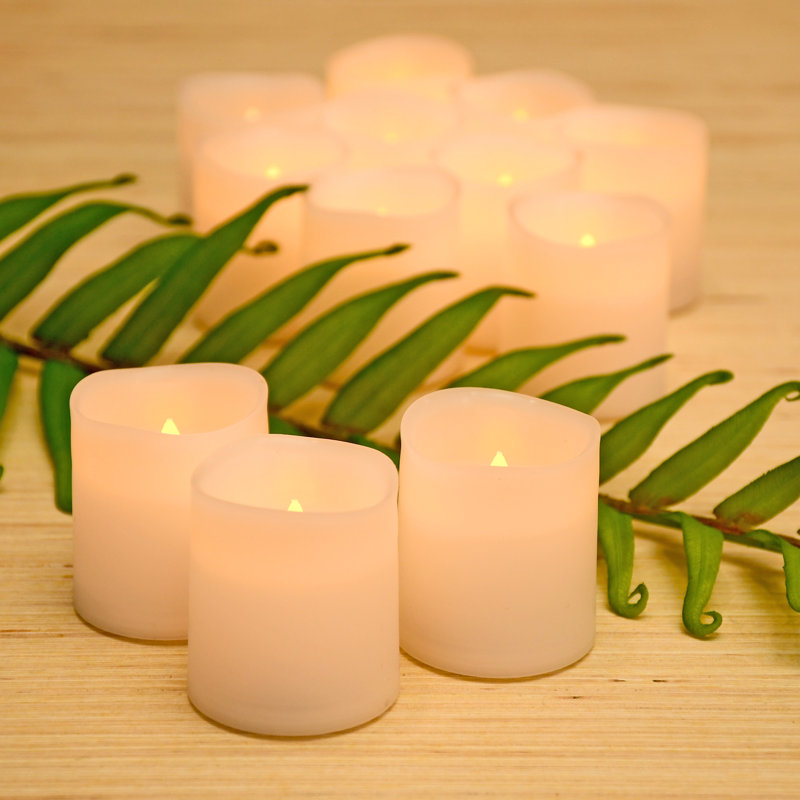  Bougies votives à piles à DEL - Ambre (12 carats), Ambre