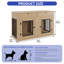Console à double porte pour cage de chien avec tiroirs de rangement-1200707024