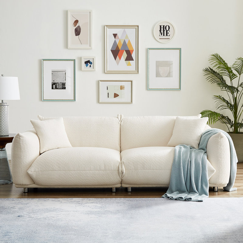 Upholstered 88.97'' Sofa, White