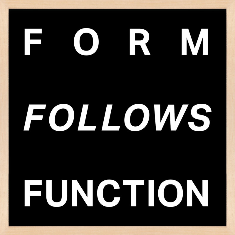 Form Follows Function Print, 16" H x 16" W, Brown Framed