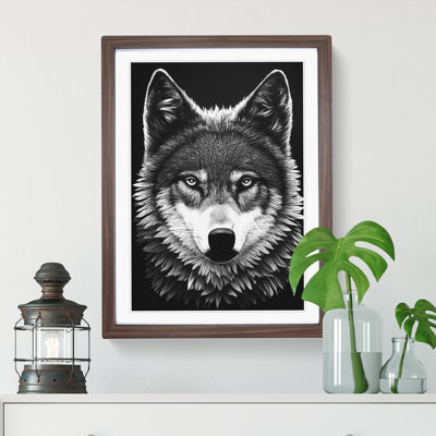 Monochrome Wolf No.5 - Wall Art