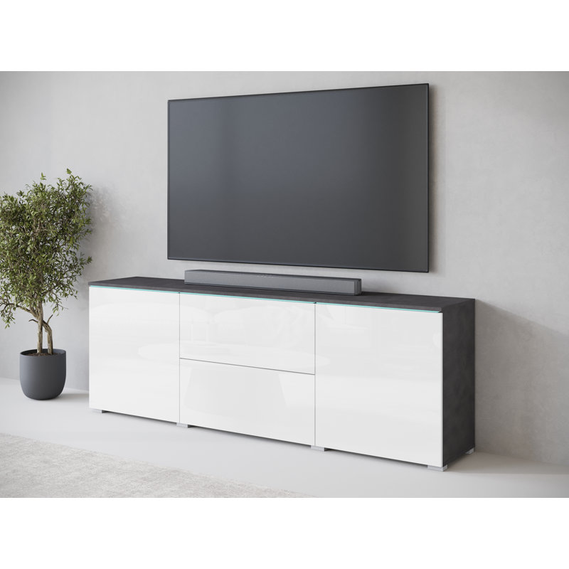 Agne 180cm W 2 - Drawer Chest of Drawers, Grey/White