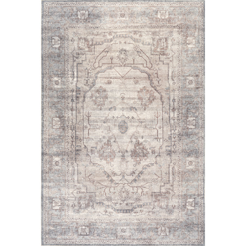 Tapis en coton recyclé lavable à la machine Francklyn Collection, Rectangle 4pi x 6 pi