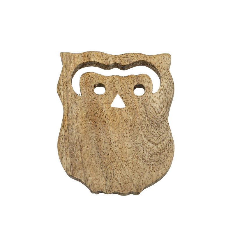  Ensemble de dessous de hibou en bois naturel