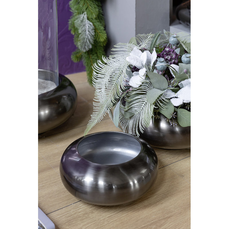Metal Cachepot, Grey