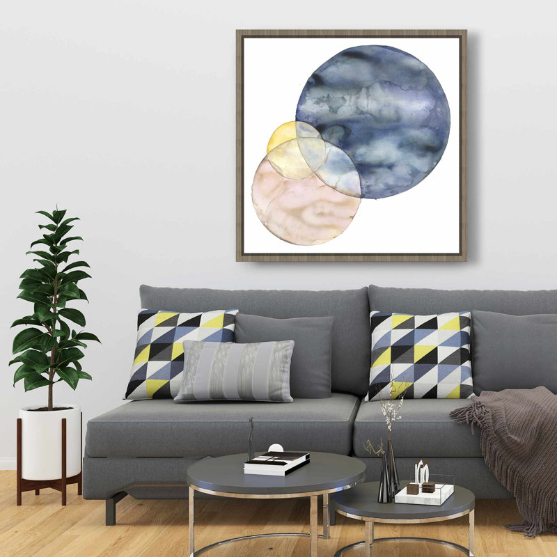 Circles - Retro Framed Canvas for Living Room Decor