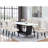Maroney Rustic Espresso Marble Top Dining Table