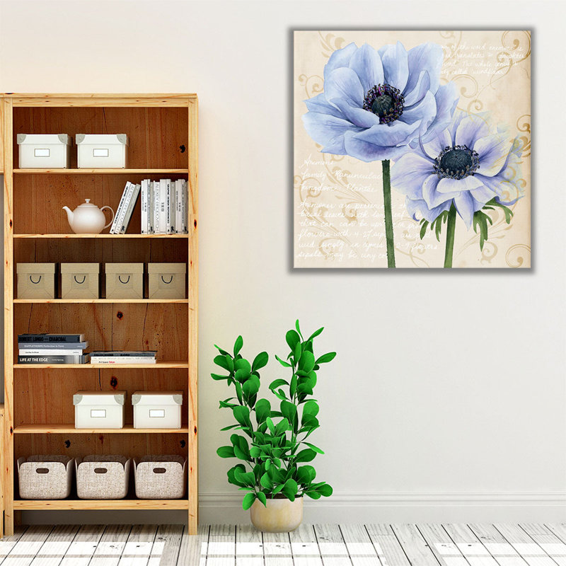 Elegant Anemone I - reproduction d'art sur toile, H 20 po x l 20 po