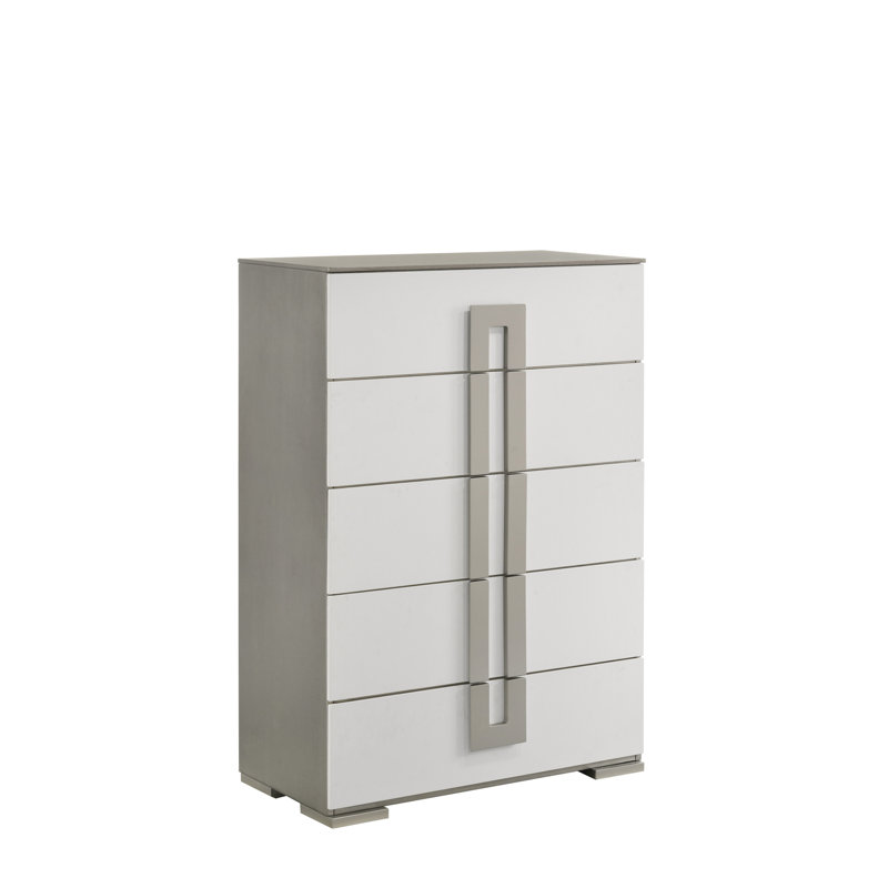 Commode 5 tiroirs de style contemporain en bois