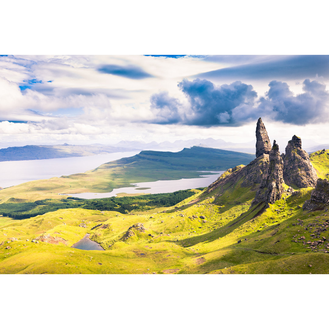 Blick über den alten Mann von Storr von Lightkey - Drucken