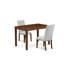 Ensemble de coin repas 3 pièces pour petits espaces comprenant une table de salle à manger rectangulaire et 2 chaises Parson rembourrées, noyer antique-751467088