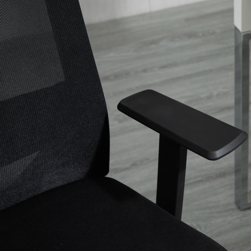 Chaise de travail ergonomique en filet Alterik, Noir, Noir