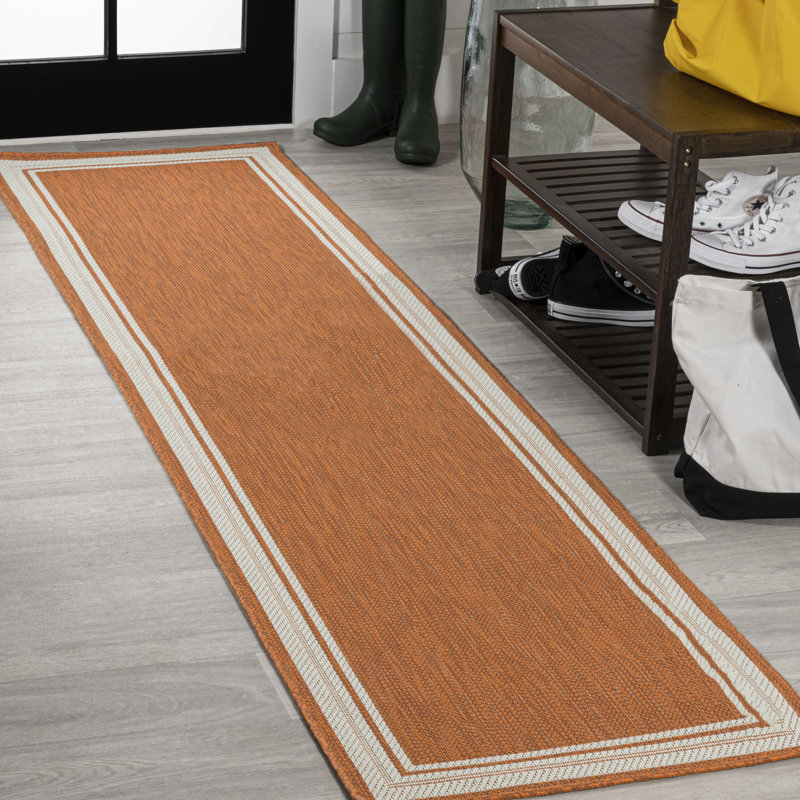 Tapis orange / crème James, Tapis de couloir 2 pi x 8 pi