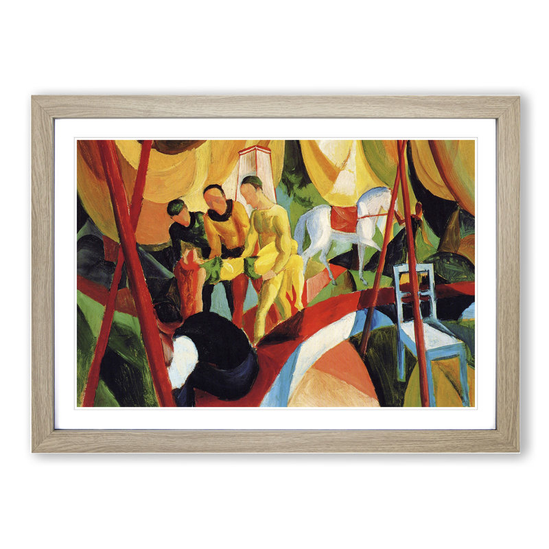 Circus by August Macke - Picture Frame Painting, 36cm H x 48cm W x 2cm D, Oak Framed