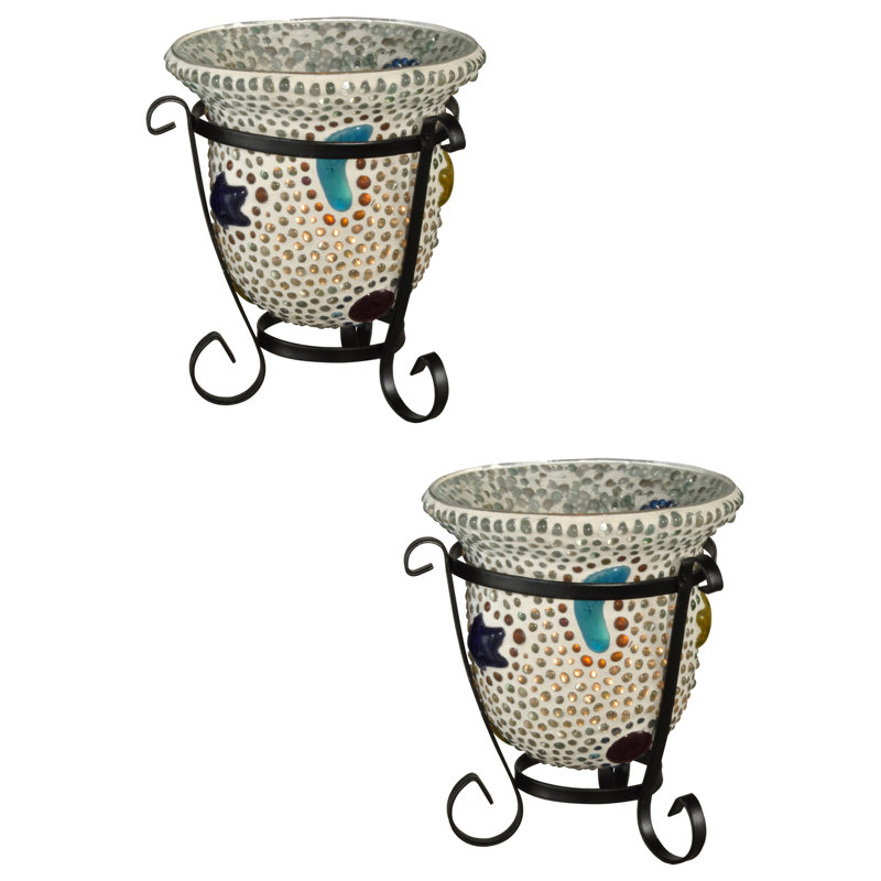 Votive de petite taille en verre à perles étoile