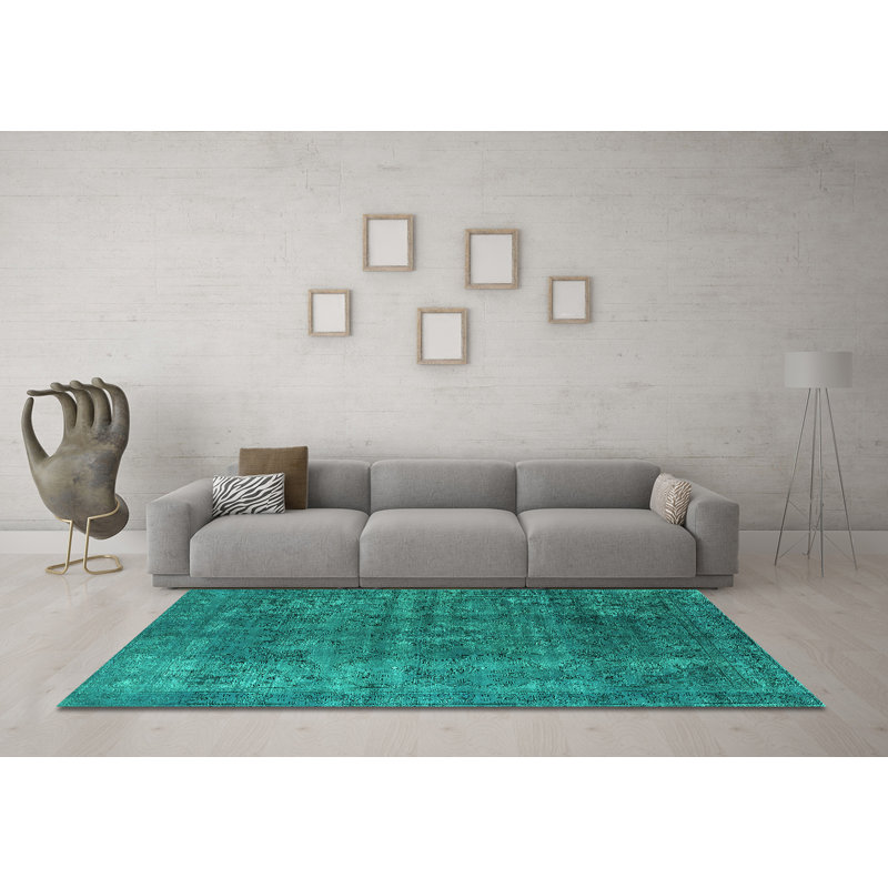 Marpet Oriental Machine Woven Polyester/Chenille Area Rug in Teal, Rectangle 2' x 3'