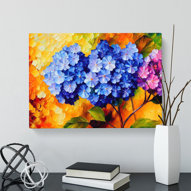 Hydrangea Flower Painting Vol.2 - Wrapped Canvas, 35cm H x 50cm W x 3cm D