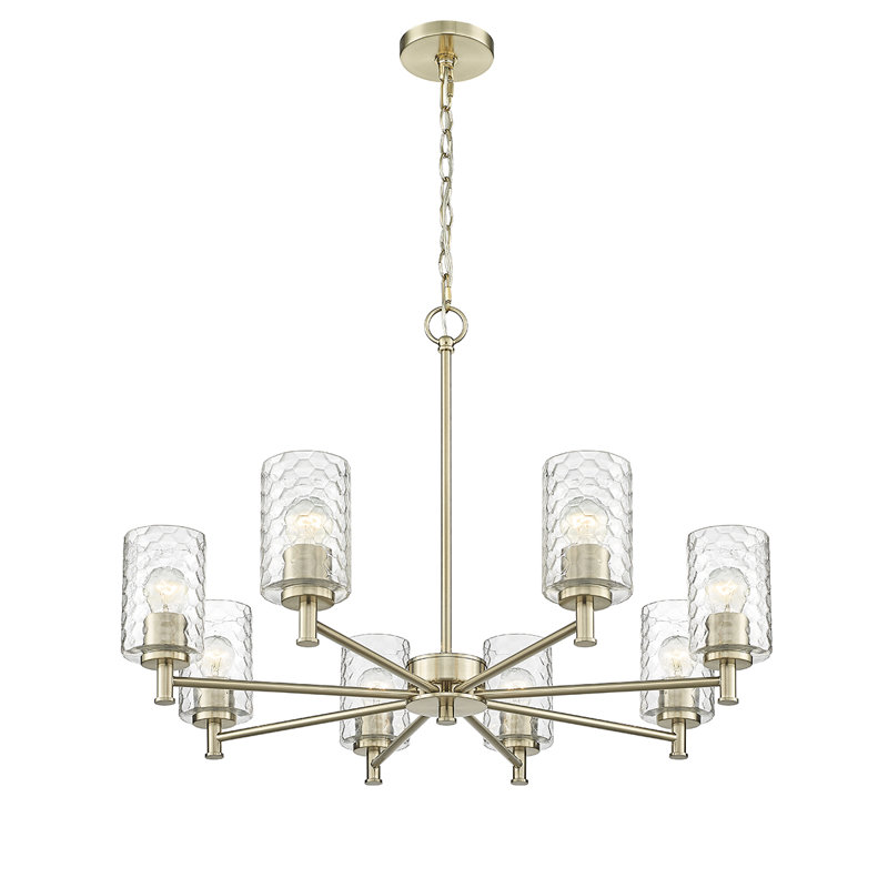 Lustre classique / traditionnel à 8 lumières, Or moderne