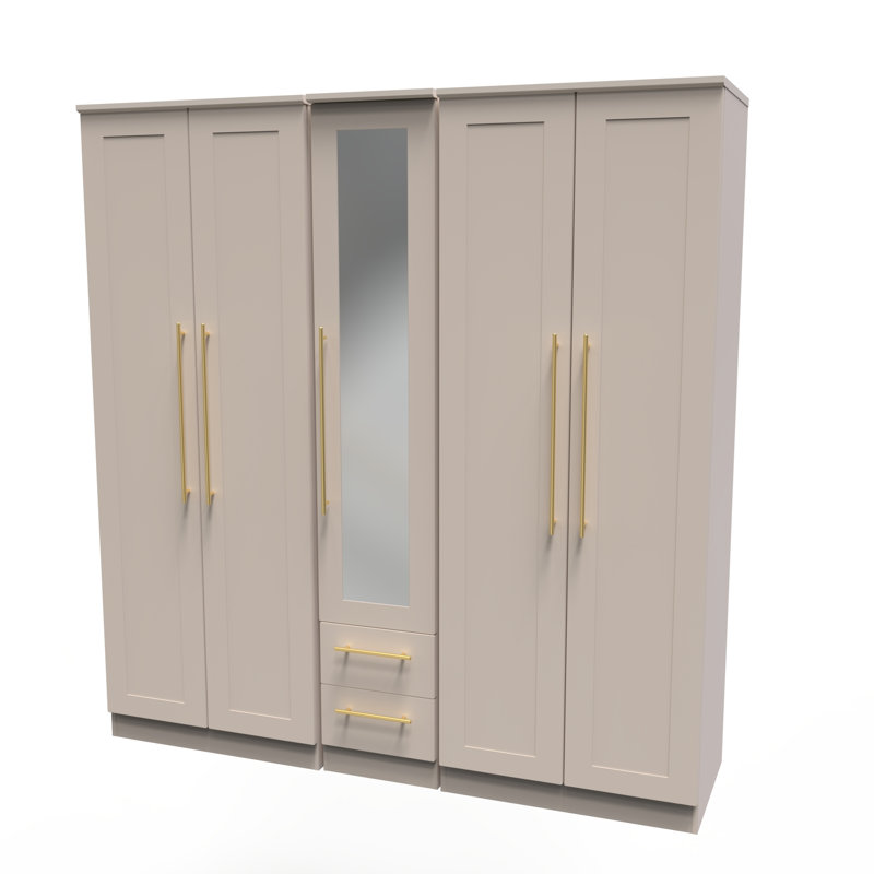 Fully Assembled 2 Door Wardrobe, 197cm H x 74cm W x 53cm D, Kashmir