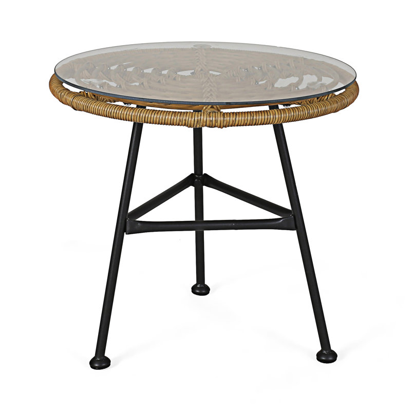 Outdoor Side Table, Light Brown