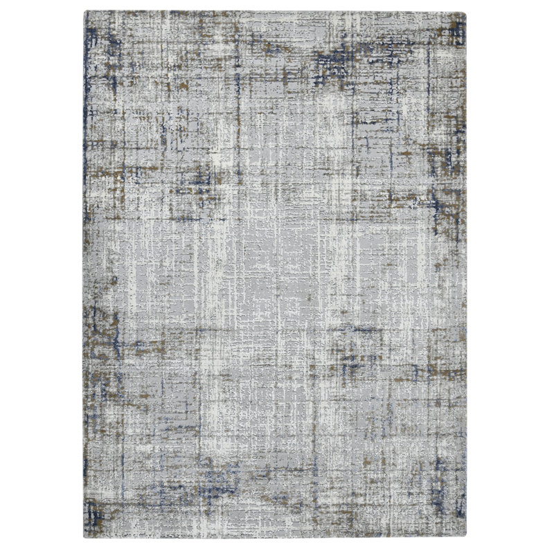 Tapis bleu / gris Elynna, Rectangle 2 pi x 3 pi