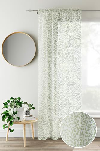 Galewood Sheer Curtain Single Panel, Natural, 140cm Width x 229cm Drop