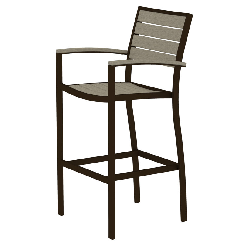 Chaise avec accoudoirs de bar POLYWOOD Euro, Sable, Bronze texturé